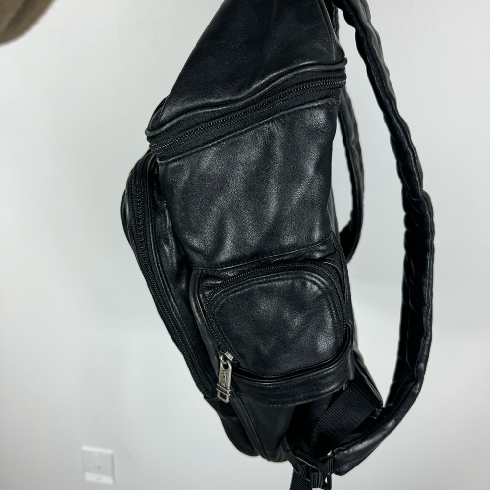 Tumi Black Napa Leather Deluxe Luxury Backpack Model 9640D3 Laptop Work Travel - Picture 8 of 14